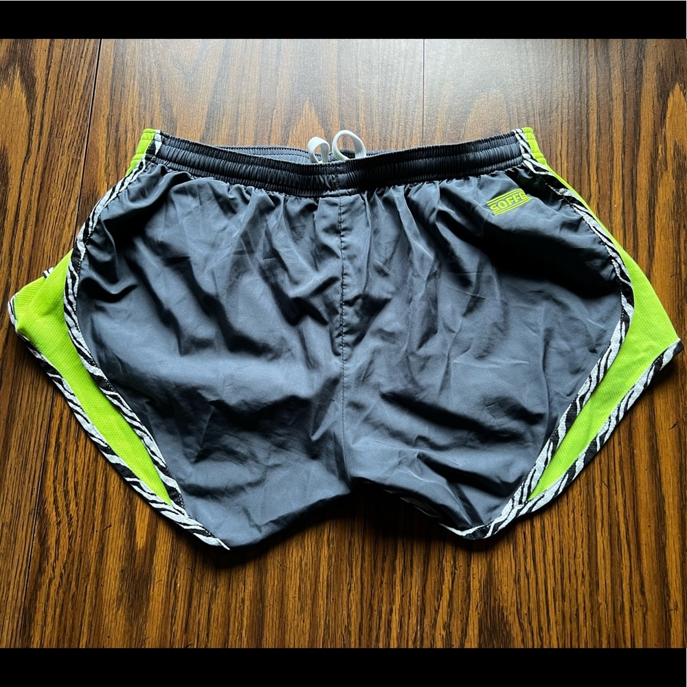 Soffe Junior Girl’s Running Shorts Grey & Neon. Size Medium Excellent Condition